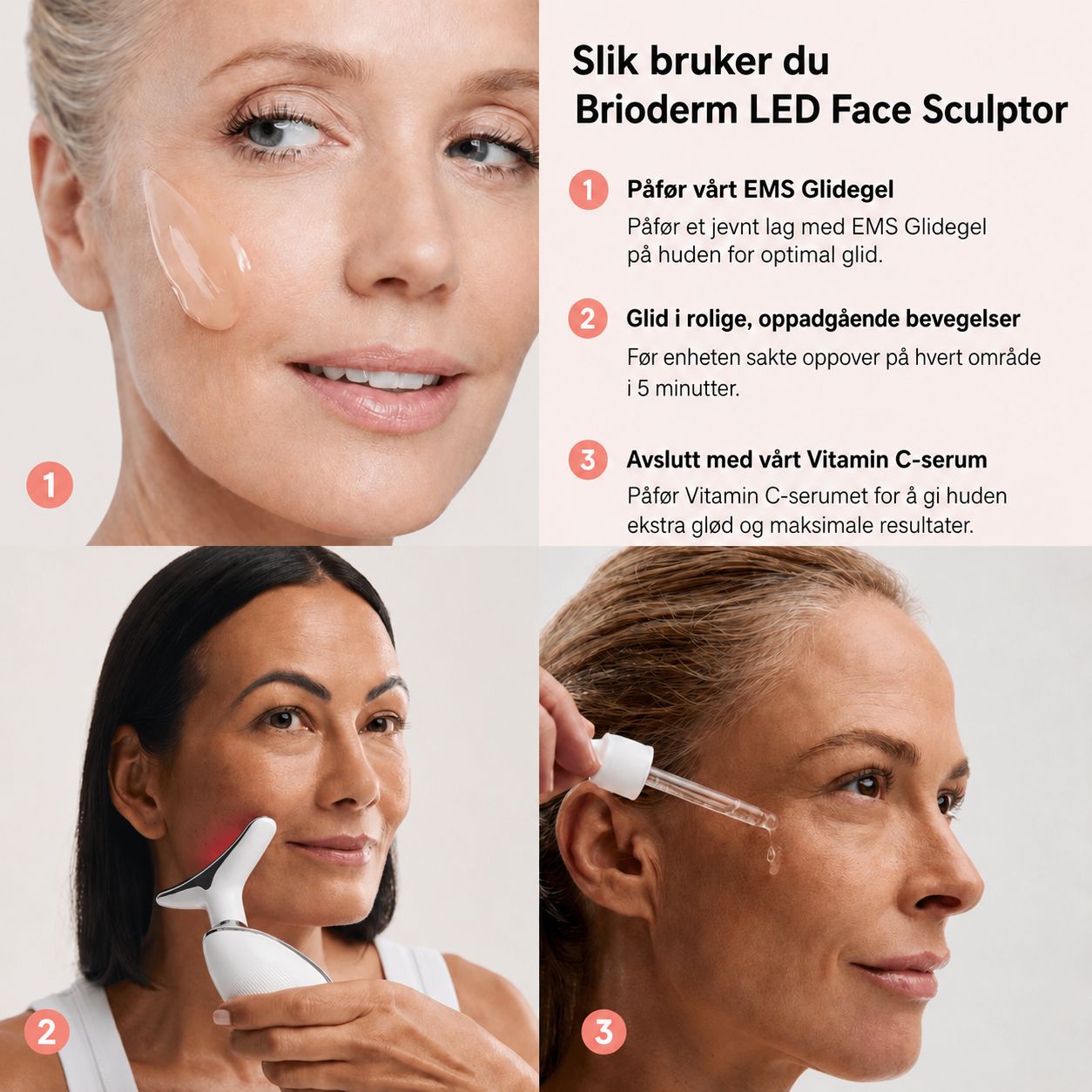 Brioderm 7-i-1 LED ansiktsskulptur